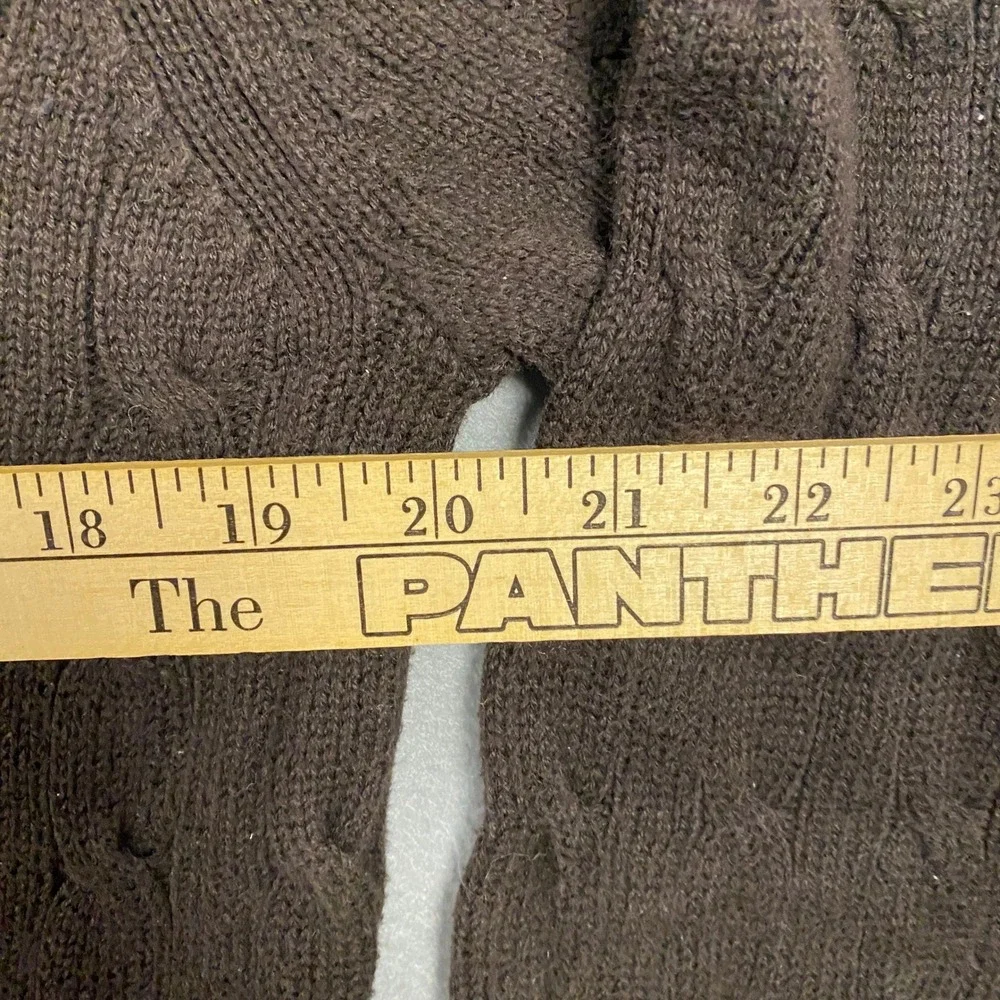 Banana Republic Sweater Mens Medium Brown Cable Knit Quarter Zip Cotton Pullover
